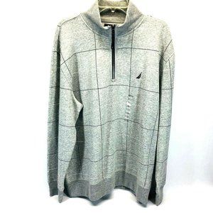 Nautica Men's Quarter-Zip Pull-Over Gray Top NWOT